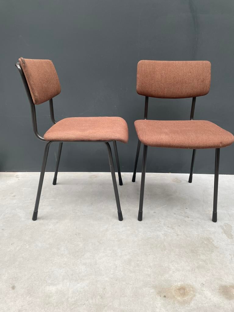 2 Gispen 1231 stoelen, Huis en Inrichting, Stoelen, Ophalen, Gebruikt, Twee, Bruin