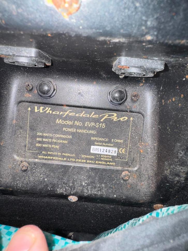 Wharfedale Pro EVP-S15 Passieve PA Luidspreker, Audio, Tv en Foto, Luidsprekers, Gebruikt, Front, Rear of Stereo speakers, 120 watt of meer