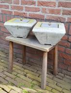 Betonnen Vuurschalen 2 stuks met Zinken Deksel, Ophalen, Gebruikt
