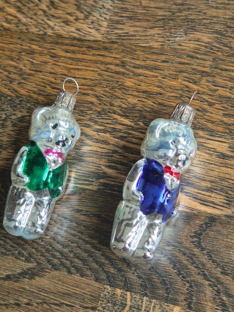 Vintage kerstbal beertje, Diversen, Kerst, Gebruikt, *, Ophalen of Verzenden, **