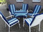 Tuinstoelen tafel met kussens., Tuin en Terras, Ophalen, Gebruikt, Kunststof