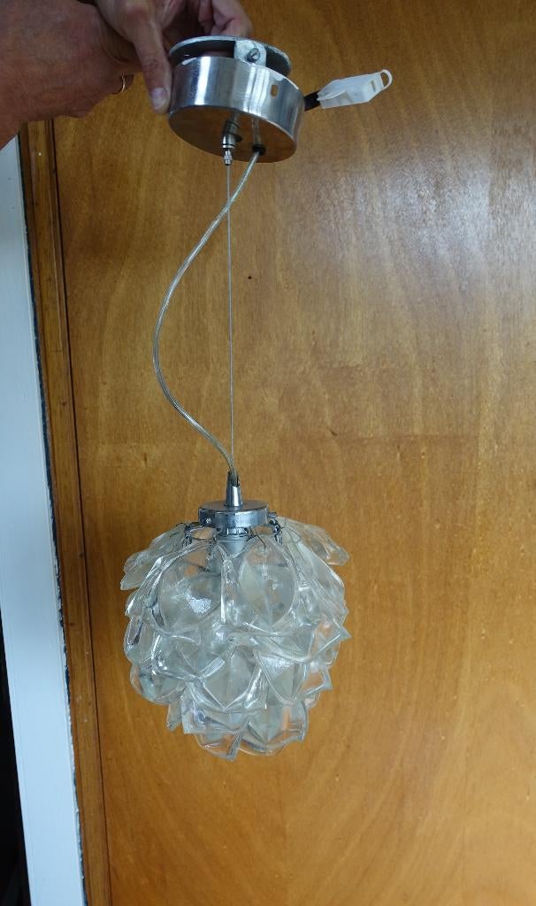 hang lamp  Blaadjes van glas, Ophalen, Zo goed als nieuw, Glas, Minder dan 50 cm