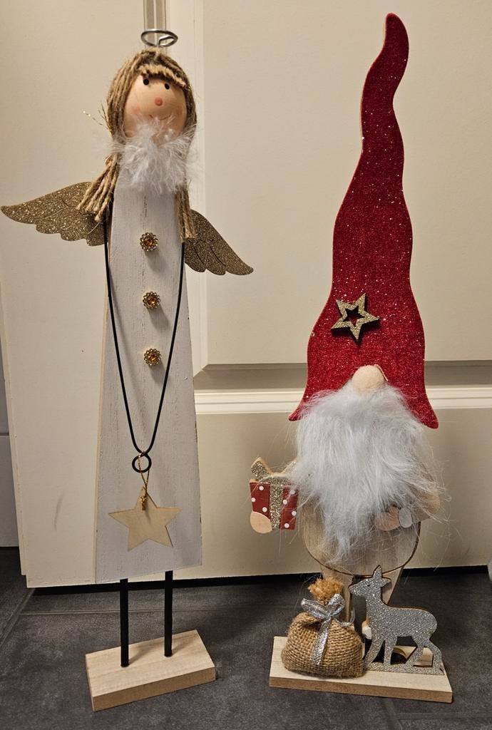 KERSTGNOOM EN KERSTENGEL DECORATIE, Diversen, Kerst, Ophalen of Verzenden, Nieuw
