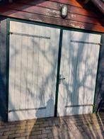 2 massief houten schuurdeuren 115 x 225 cm, Doe-het-zelf en Verbouw, Deuren en Horren, Gebruikt, 215 cm of meer, Overige typen