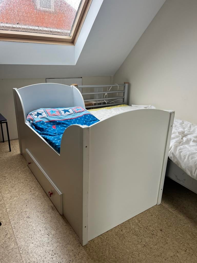 Peuter bed 1.55-75cm, Ophalen, Gebruikt, 70 tot 85 cm, 140 tot 160 cm