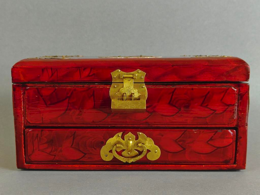 Chinees Antiek Slot Horizontaal Hangslot Slot Afstand 9cm/3.5in Klassiek Patroon Messing Sieraden Borst Doos Slot voor Geschenkdozen Kasten
