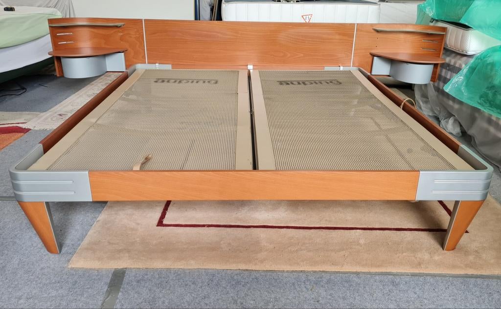 AUPING NEXT 180-200 MET ACHTERWAND EN 2 AUPING BODEMS, Huis en Inrichting, Slaapkamer | Bedden, Gebruikt, Tweepersoons, 180 cm