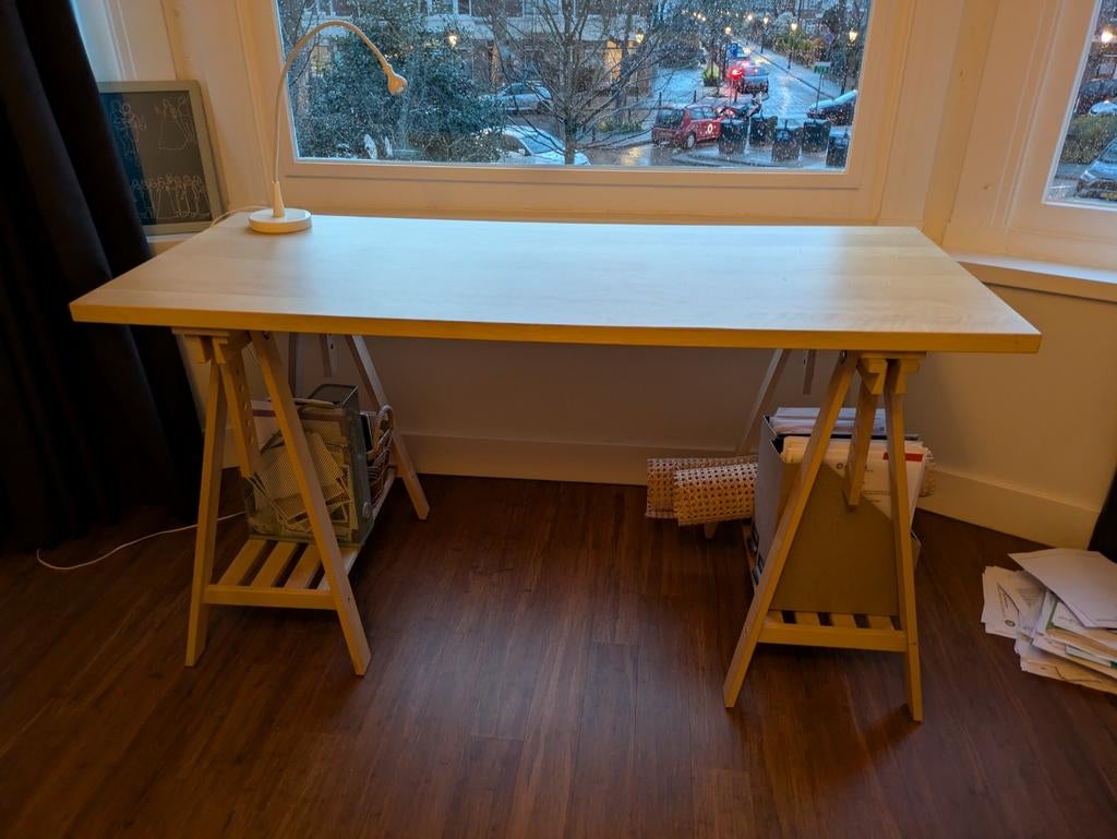 IKEA LAGKAPTEN / MITTBACK Bureau, Huis en Inrichting, Bureaus, Ophalen, Hout, Zo goed als nieuw, IKEA