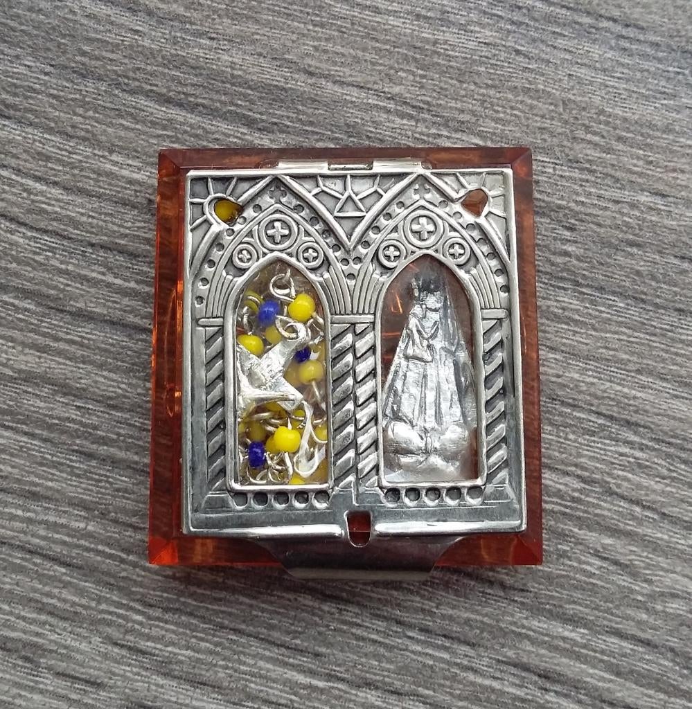 Om 1960 Bescherm Zakheilige Beurs Beeldje Doosje KEVELAER, Ophalen of Verzenden