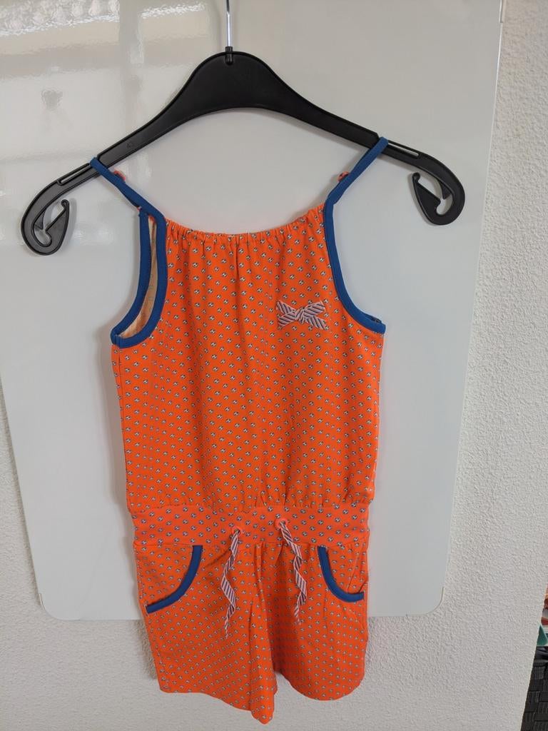 Leuke oranje broekpak maat 128, Kinderen en Baby's, Kinderkleding | Maat 128, Ophalen of Verzenden, Gebruikt, Meisje, Setje