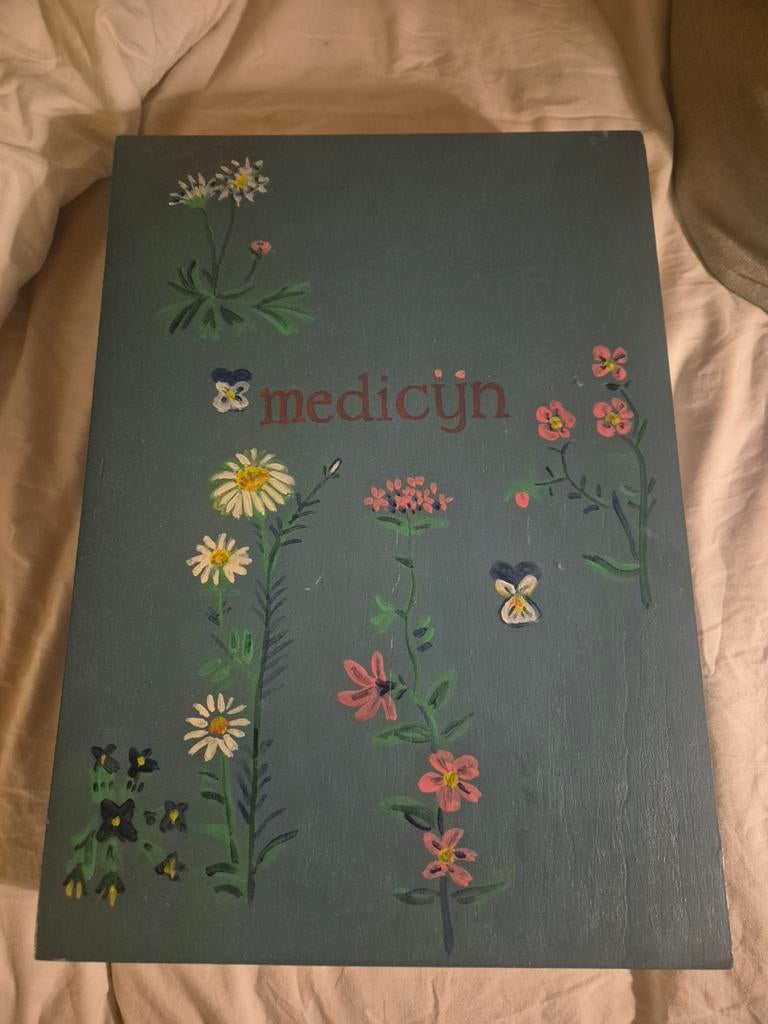 Decoratief medicijnkastje met bloemenprint 40x28x10, Ophalen of Verzenden, Gebruikt