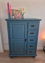 Blauwe kast - ladekast - meidenkast - spekkast - linnenkast, Ophalen of Verzenden, 25 tot 50 cm, 50 tot 100 cm