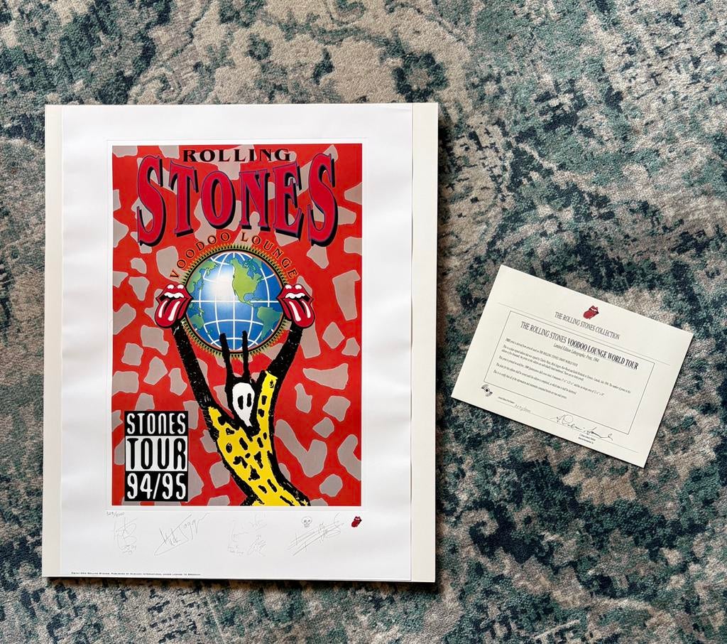 The Rolling Stones Voodoo Lounge World Tour 1994 Poster, Verzamelen, Rechthoekig Staand, Met lijst, Ophalen of Verzenden, Zo goed als nieuw