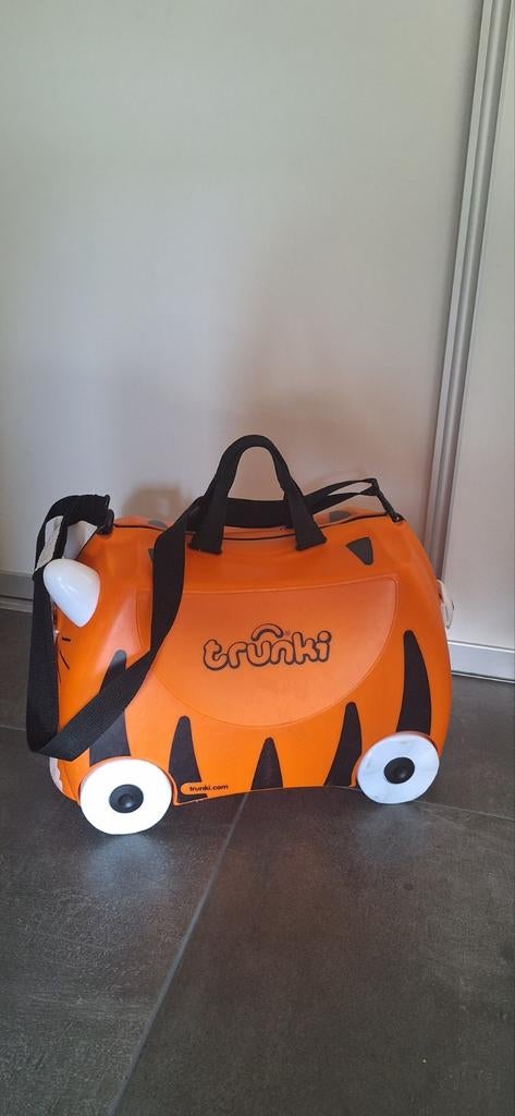 Trunki kinderkoffer tijger!, Sieraden, Tassen en Uiterlijk, Koffers, Hard kunststof, Minder dan 50 cm, Zo goed als nieuw, Minder dan 35 cm