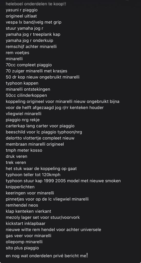 Doos vol brommeronderdelen, Ophalen of Verzenden, Gebruikt, Overige typen