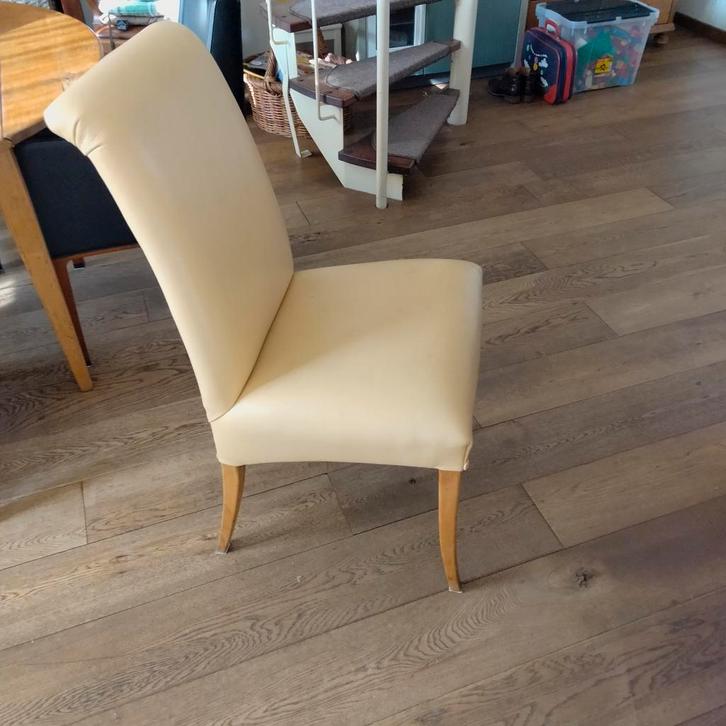 6 Lederen Eetkamerstoelen, Huis en Inrichting, Stoelen, Gebruikt, Vijf, Zes of meer stoelen, Leer, Overige kleuren, Ophalen