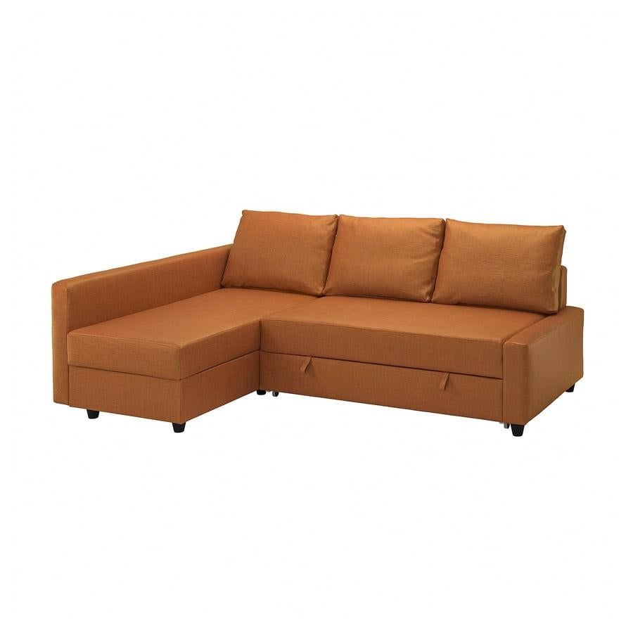Ikea Friheten hoekslaapbank Faringe bruinoranje, Ophalen, Gebruikt, Tweepersoons, 140 cm