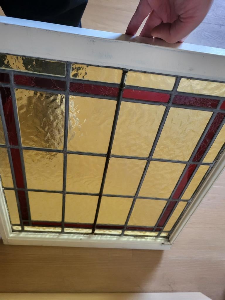 Glas in lood ramen (2 stuks), Ophalen, Gevelraam of Ruit, Gebruikt, Minder dan 80 cm