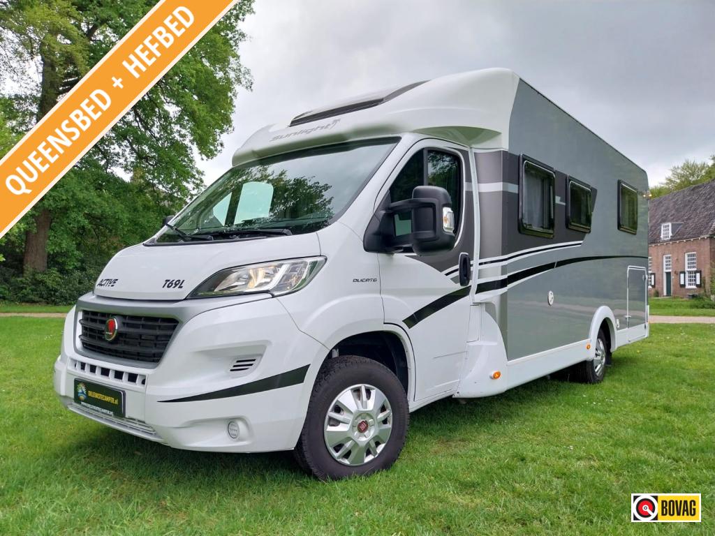 Mooie Sunlight T 69 L met maar 47000 gereden km en trekhaak, Caravans en Kamperen, Niet ingevuld, Fiat, Bedrijf, Half-integraal