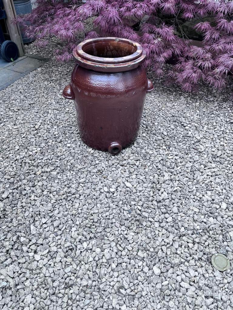 Antieke Keulsepot, Tuin en Terras, Bloempotten, Gebruikt, Rond, Aardewerk, 40 tot 70 cm