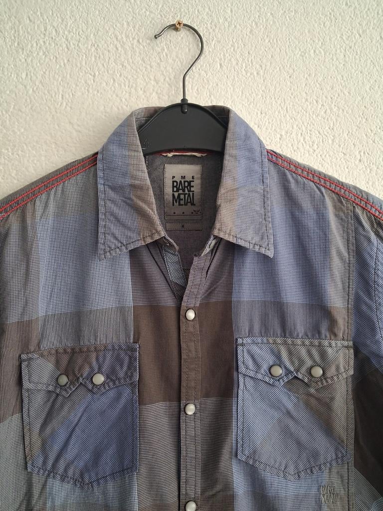 PME Bare Metal Geruit Overhemd Maat M, Kleding | Heren, PME Bare Metal, Blauw, Zo goed als nieuw, Halswijdte 39/40 (M)