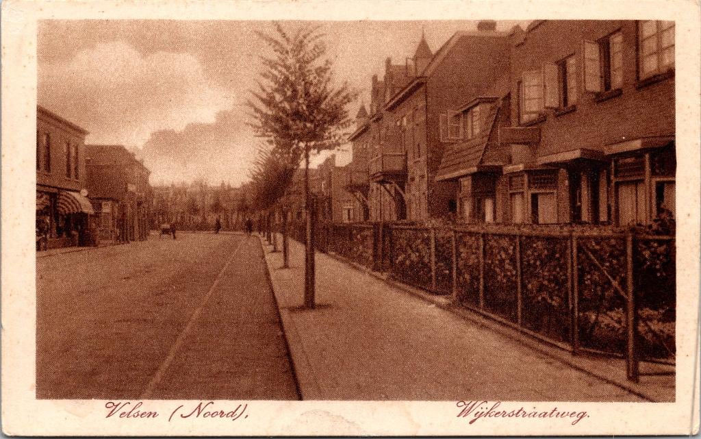 Velsen - Wijkerstraatweg Velsen-Noord, Verzenden, 1920 tot 1940, Ongelopen, Noord-Holland