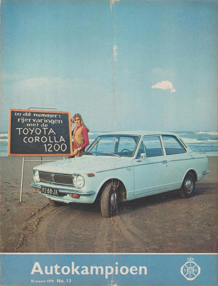 Toyota Corolla 1200 ( E10 ) test in Autokampioen 1970, Boeken, Auto's | Folders en Tijdschriften, Gelezen, Toyota, Ophalen of Verzenden