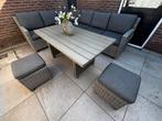 Loungeset diningset tuinset wicker antraciet, Tuin en Terras, Ophalen, Eettafel, Loungeset, Wicker
