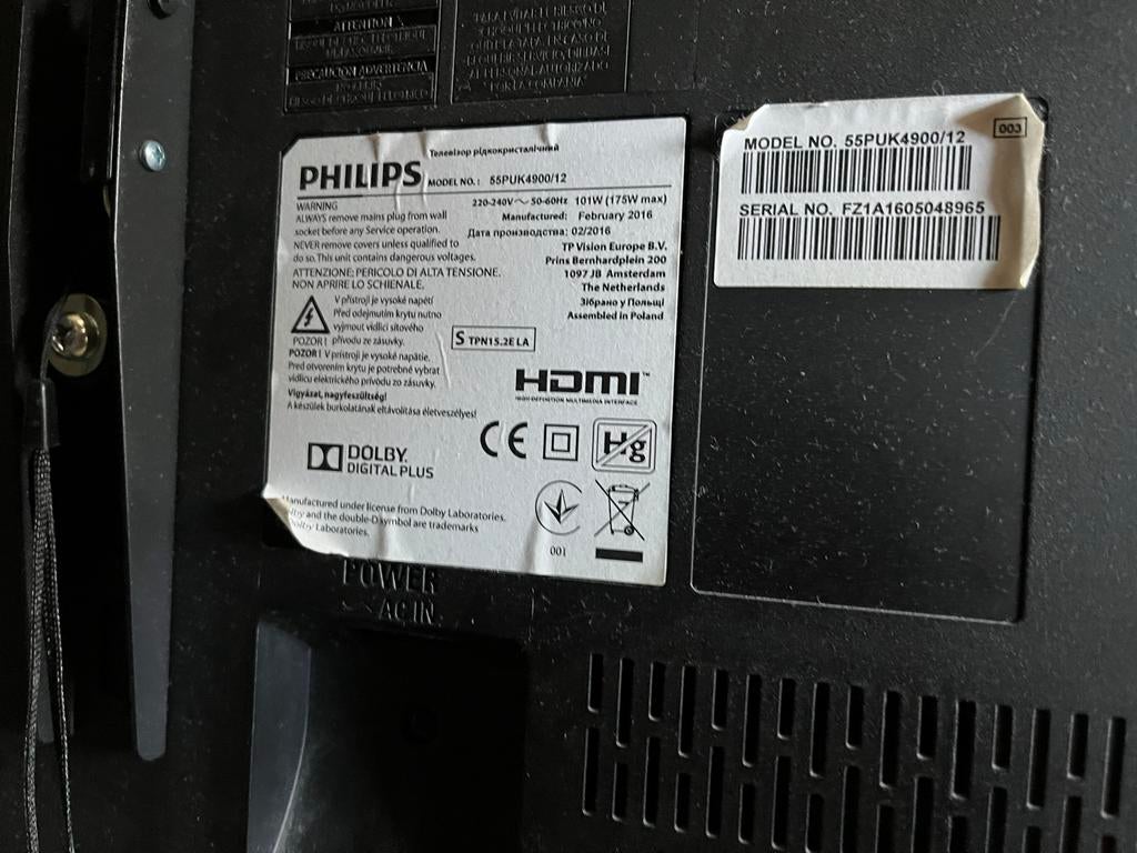 Philips 55 inch tv (defect), Audio, Tv en Foto, Televisies, Ophalen, Niet werkend, 100 cm of meer, Philips