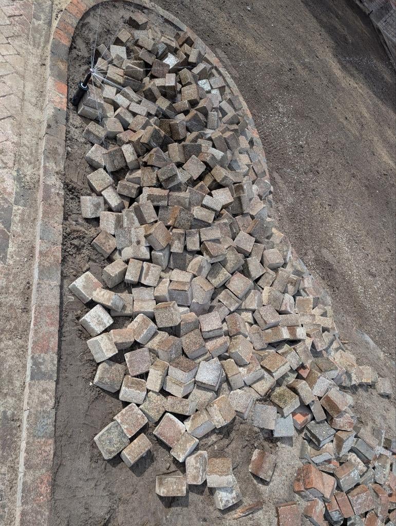 Bestrating 10x9,5x6 cirkelvorm gratis, Tuin en Terras, Ophalen of Verzenden, Beton, Klinkers