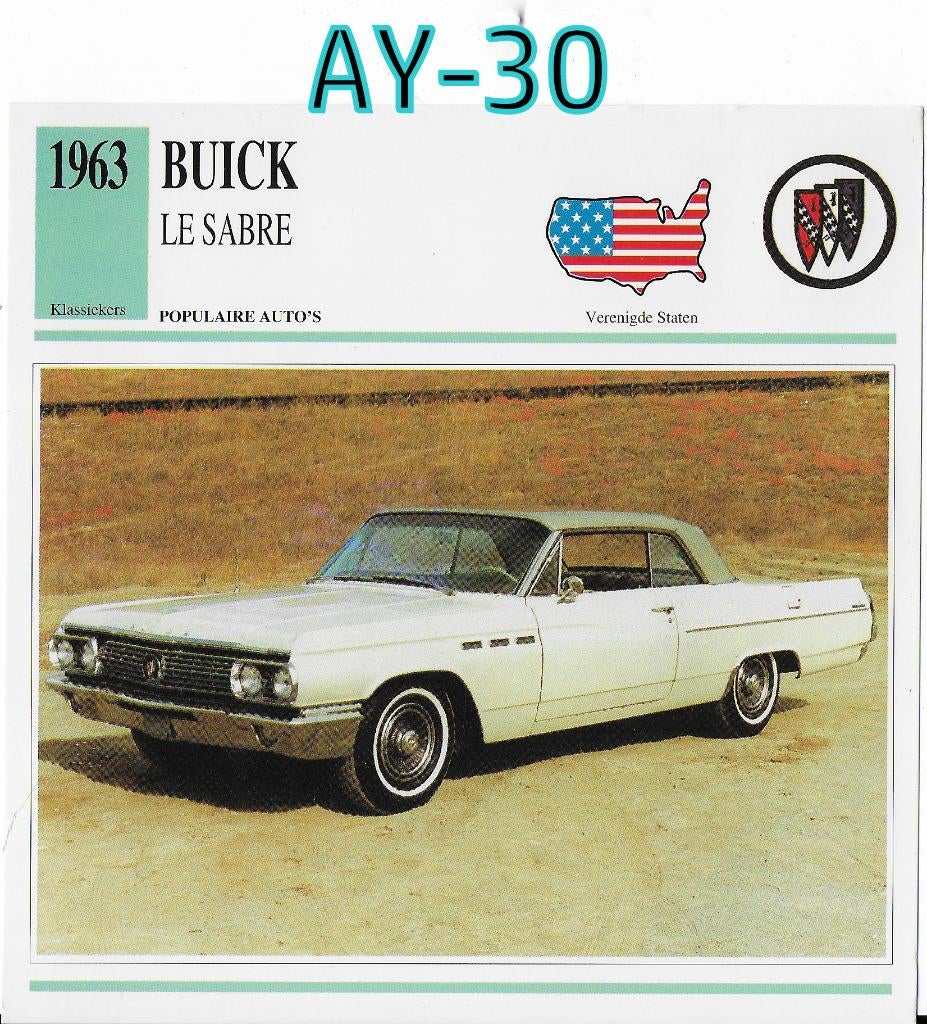 Ay-30 autokaart buick -- le sabre, Ophalen of Verzenden, Zo goed als nieuw, Auto's