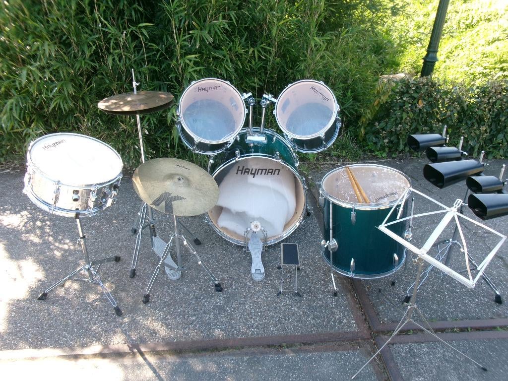 Drumstel Hayman 5 delig inclusief bekkens, Ophalen, Gebruikt, Overige merken