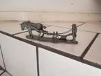 Tinnen beeldje boer met paard, Antiek en Kunst, Antiek | Tin, Ophalen of Verzenden