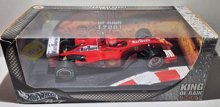 F1 Ferrari F2001 Michael Schumacher King of Rain Tabak 1/18, Hobby en Vrije tijd, Modelauto's | 1:18, Zo goed als nieuw, Auto