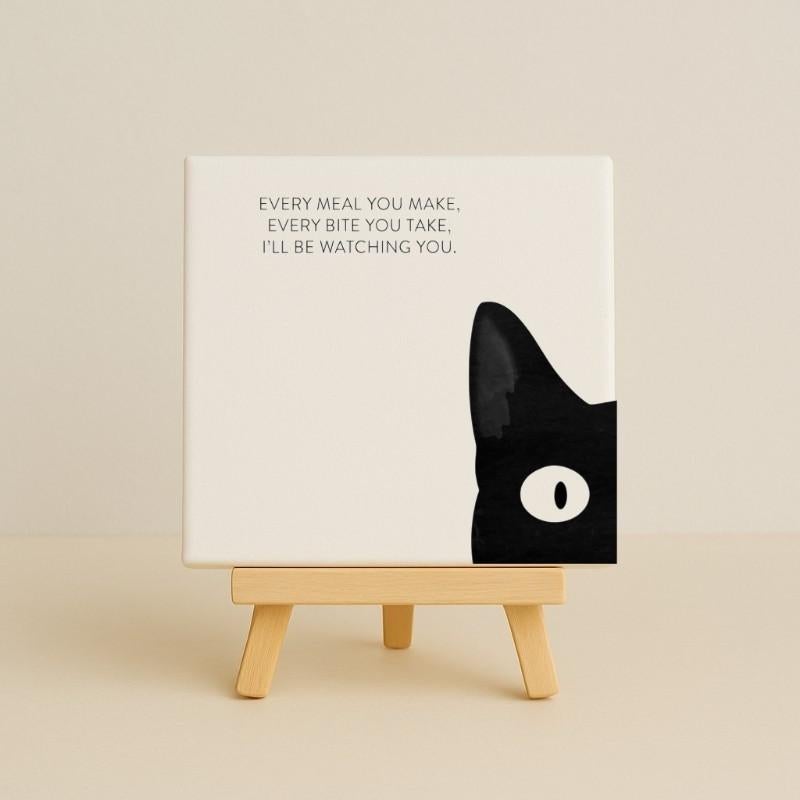 Tegeltje cat is watching, Huis en Inrichting, Woonaccessoires | Wanddecoraties, Ophalen of Verzenden, Nieuw