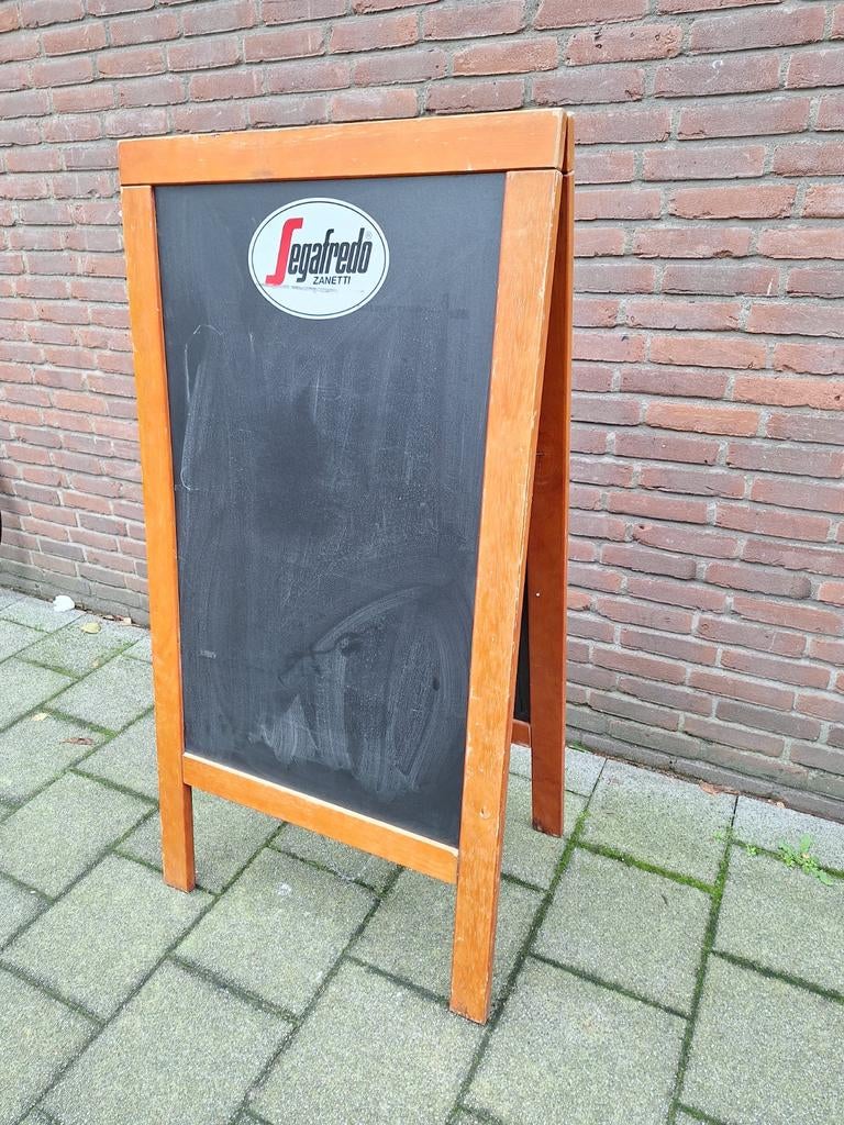 Groot straatbord/ krijtbord hout uitklapbaar, Ophalen