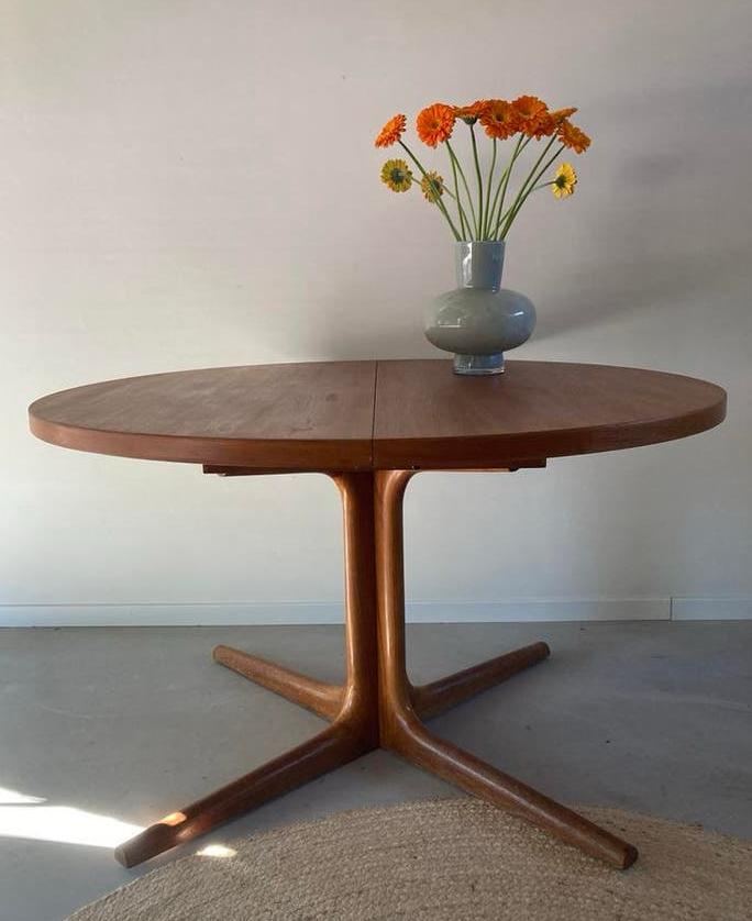 Midcenury vintage Deens design uitschuifbare eettafel, Ophalen, Gebruikt, 150 tot 200 cm, Vijf personen of meer