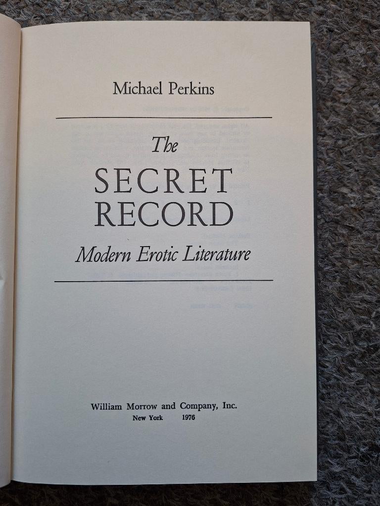 The Secret Record: Modern Erotic Literature, Boeken, Ophalen of Verzenden, Gelezen, Michael Perkins