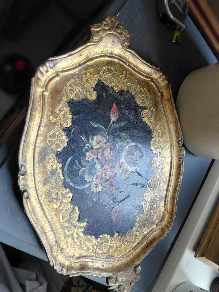 Vintage groot florentijns Italiaans dienblad, Ophalen