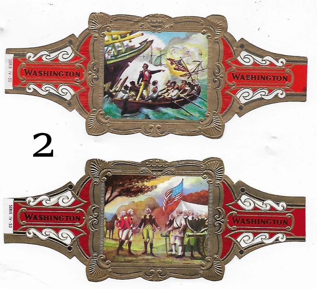 2 sigarenbandjes overwinning op zee + einde vrijheidsoorlog, Ophalen of Verzenden, Zo goed als nieuw, Sigarenbandjes