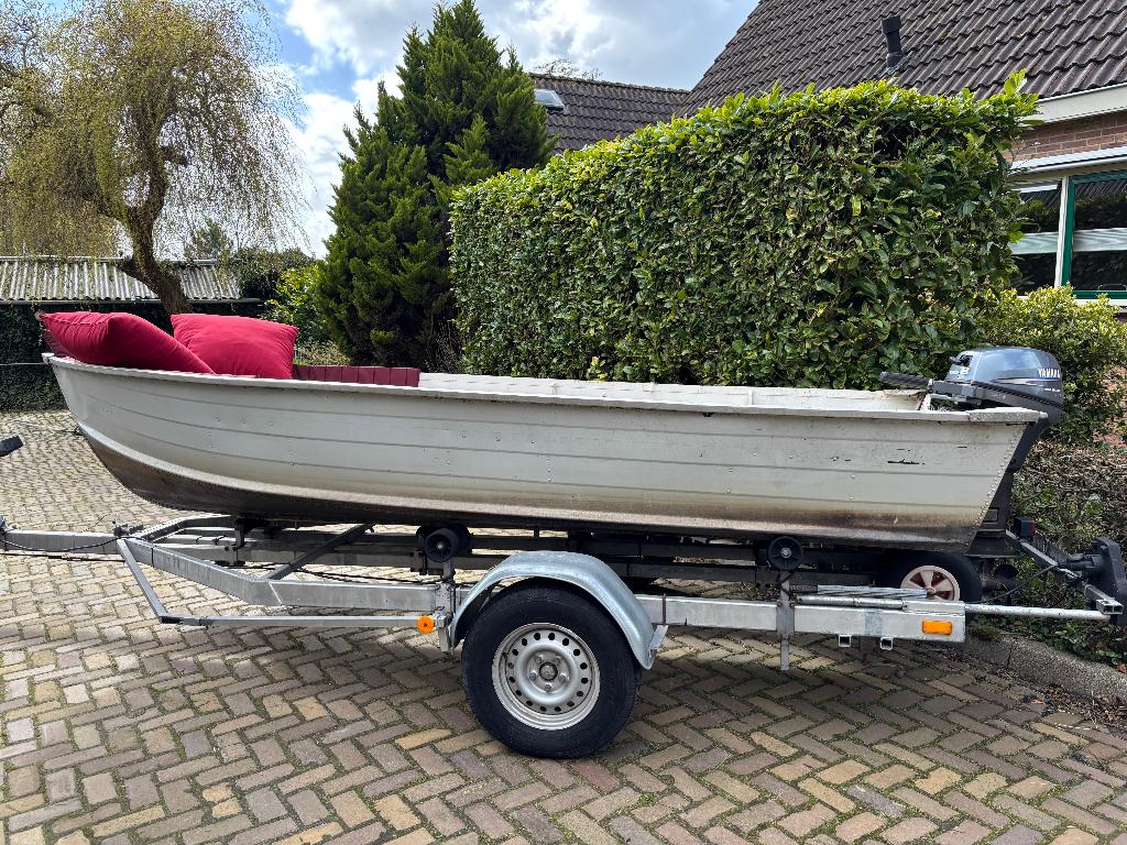 Aluminium QuickSilver 450 SF + Yamaha 8 pk 4-takt, Watersport en Boten, Ophalen, 10 tot 30 pk, Quicksilver, Quicksilver