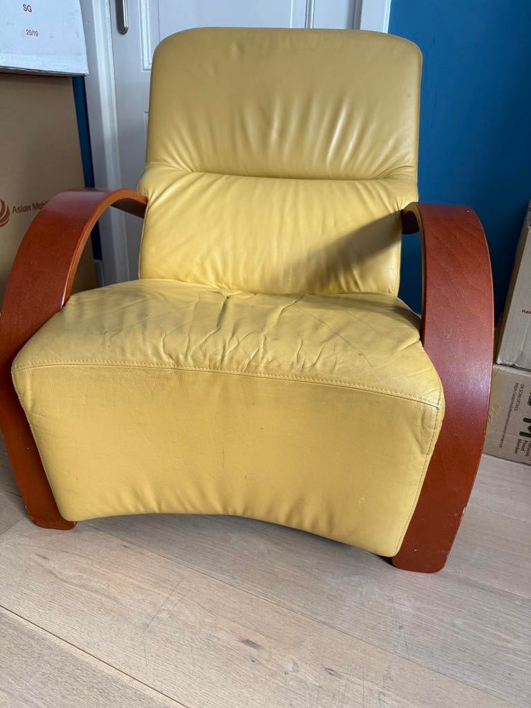 Leren fauteuil van Montel, Ophalen, Gebruikt, 75 tot 100 cm, Leer