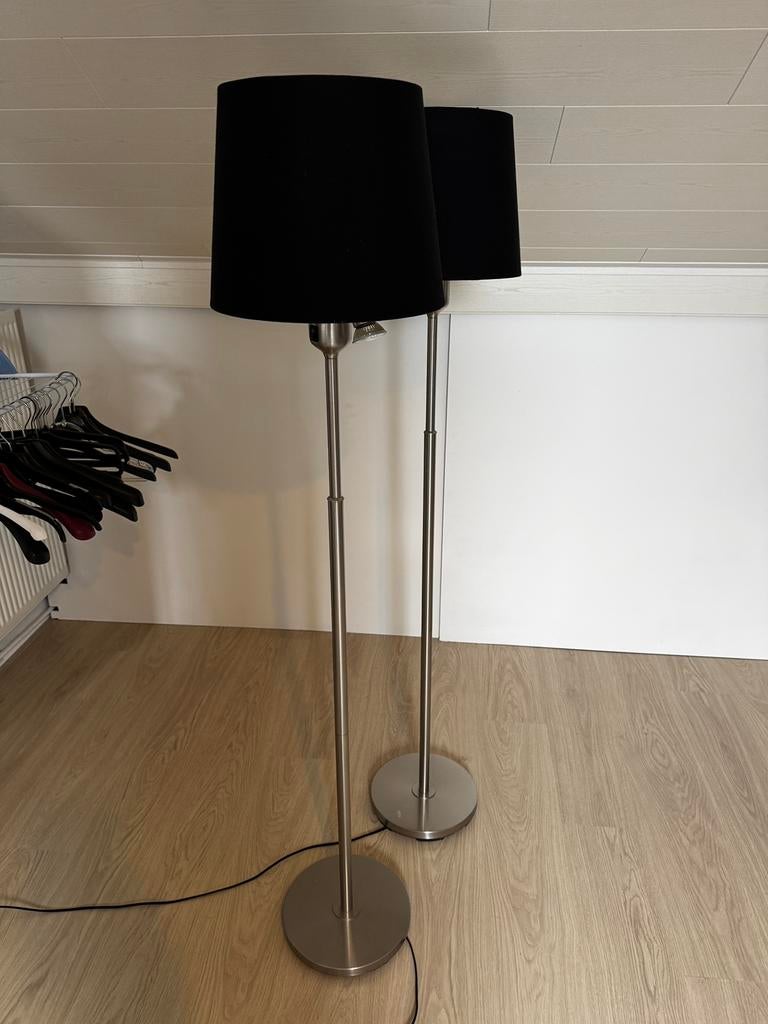 Twee mooie lampen, geborsteld rvs, Ophalen, Zo goed als nieuw, Metaal, 150 tot 200 cm