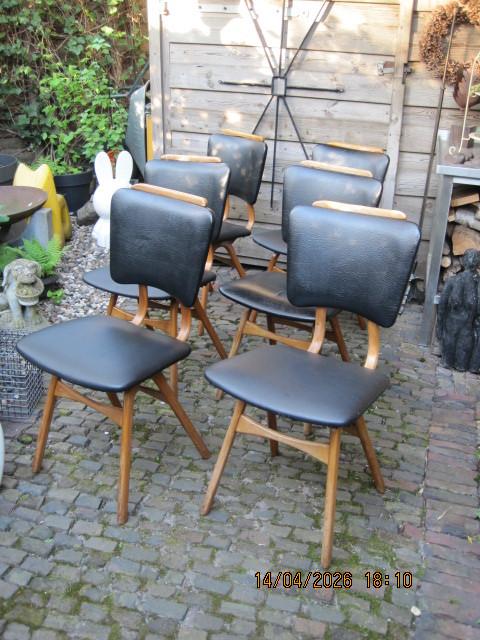 6 eetkamerstoelen louis van teeffelen vintage design (385), Ophalen, Overige materialen, Vijf, Zes of meer stoelen, Gebruikt