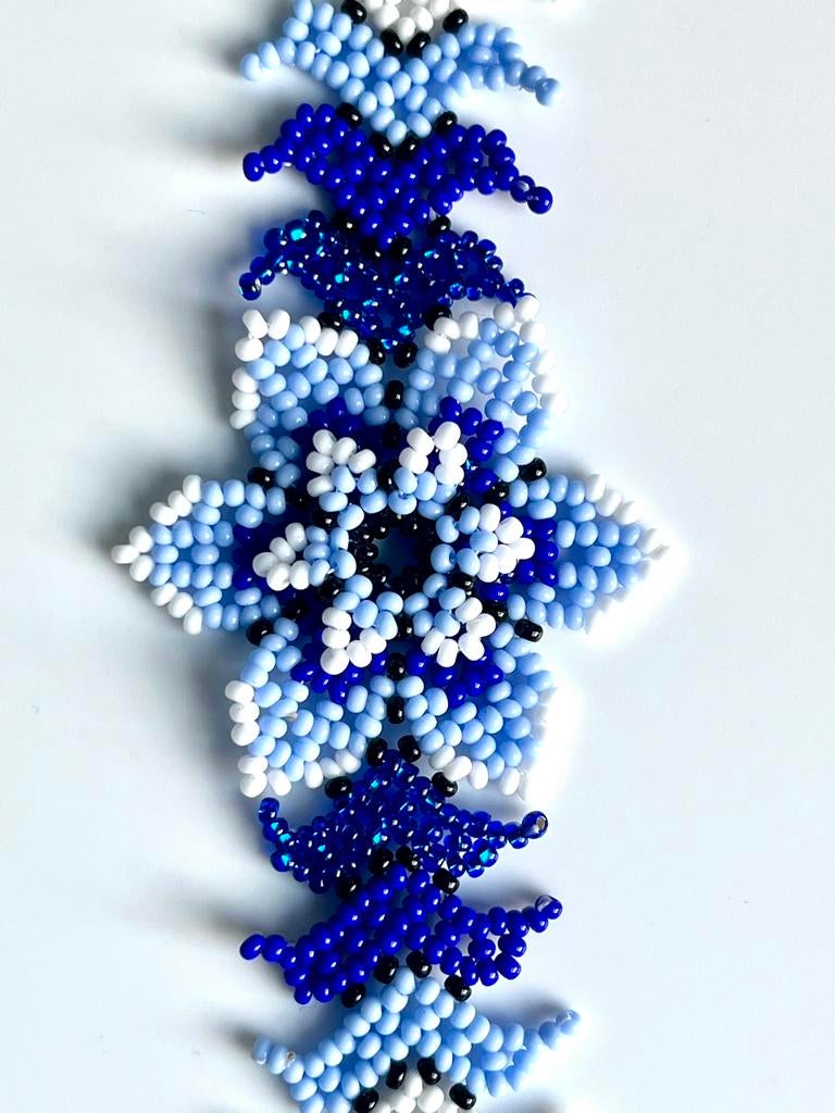 Mooie armband uit Mexico - bloem, kraaltjes - NIEUW!, Overige materialen, Blauw, Nieuw, Ophalen of Verzenden