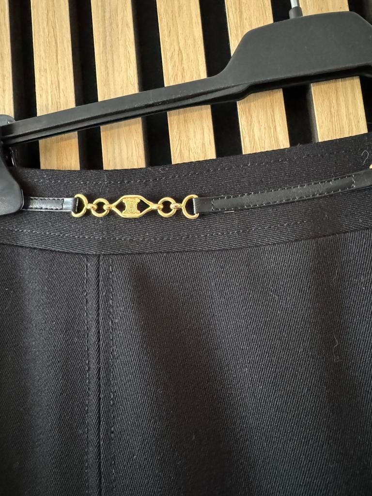 Vintage 100 procent wollen orginele CELINE zwarte rok, Maat 38/40 (M), Zwart, Celine, Zo goed als nieuw