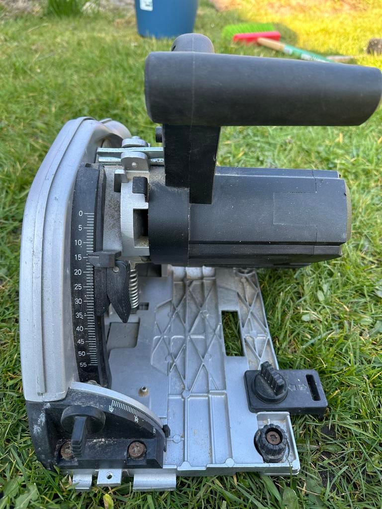 Scheppach PL55Li invalzaag met geleiderails, accu slecht, Gebruikt, Invalzaag, Ophalen of Verzenden, 30 tot 70 mm