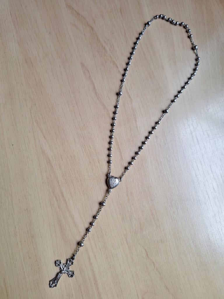 Rozenkrans, alpaca verzilverd, 70 jaar oud, Ophalen of Verzenden