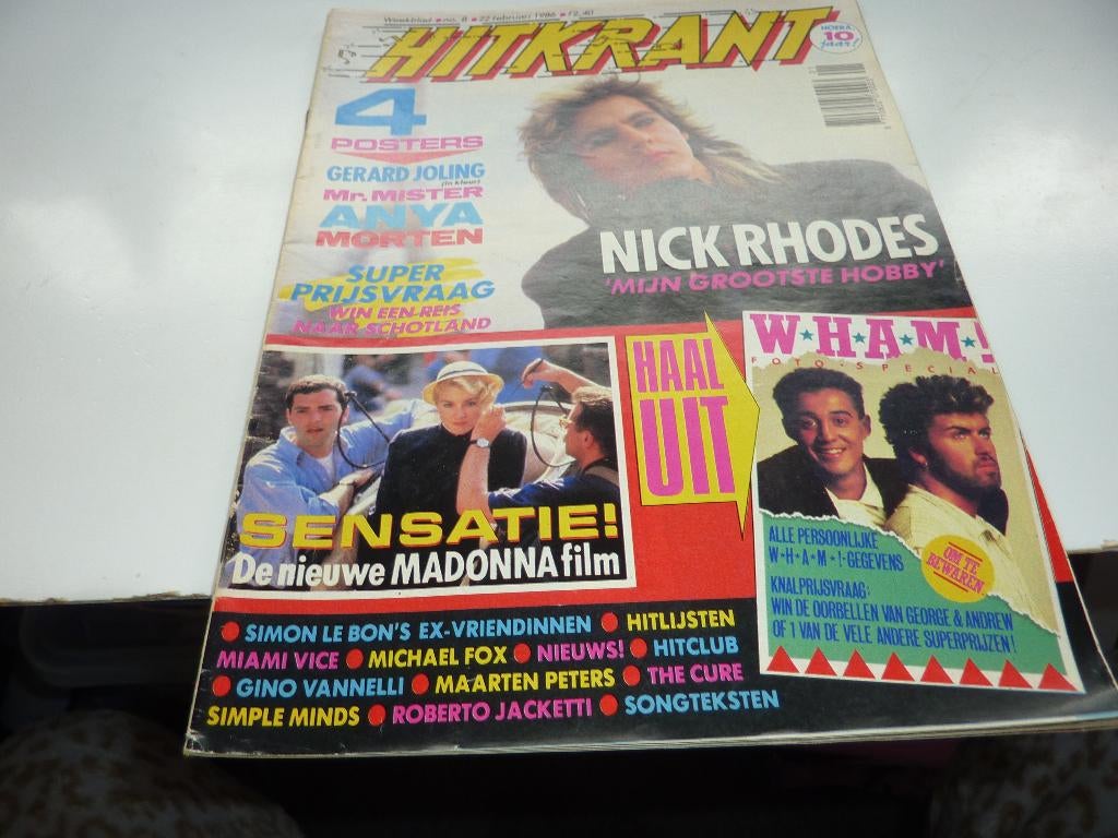 HITKRANT NR 8 1986-WHAM-MADONNA-DURAN-THE CURE--A-HA, Verzenden, 1980 tot heden, Tijdschrift