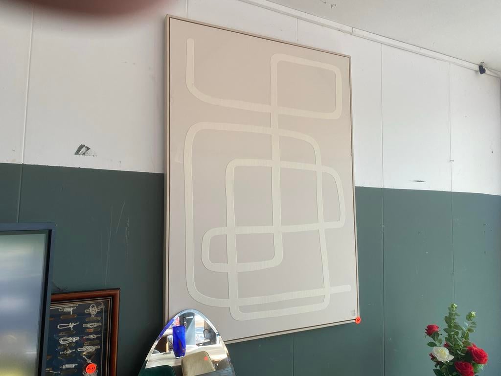 Wanddecoratie 103x143 cm taupe, B-keus, Schilderij, Textiel, Nieuw, Modern